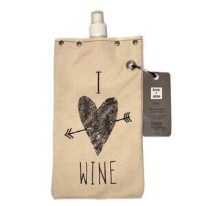 NEW - Tote+Able Wine Beverage Canteen Bag - I HEART WINE - with Carabiner